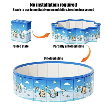 90/120/160cm Foldable Non-Slip Swimming Pool With Drain Hose Foldable Pool Outdoor Bath Tub Non-Slip Kid Pool Kiddie Water Pool