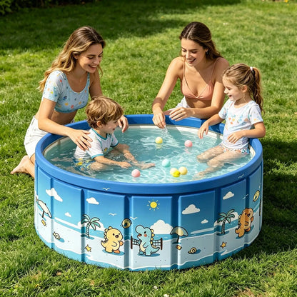 90/120/160cm Foldable Non-Slip Swimming Pool With Drain Hose Foldable Pool Outdoor Bath Tub Non-Slip Kid Pool Kiddie Water Pool