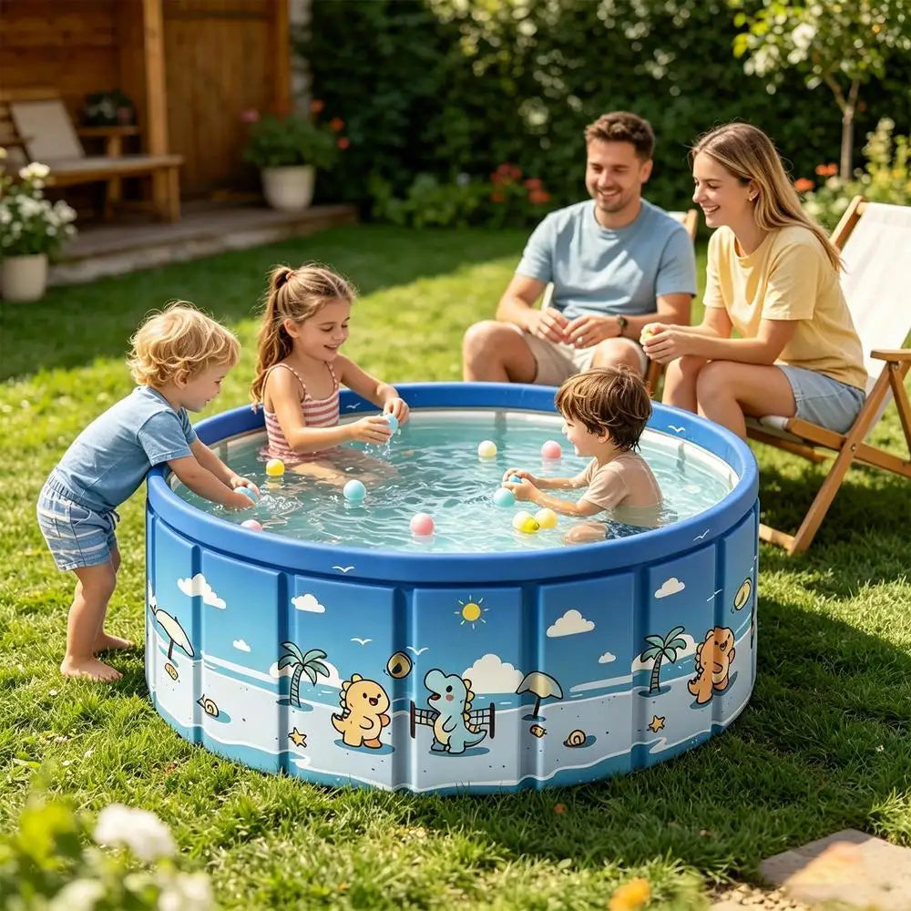 90/120/160cm Foldable Non-Slip Swimming Pool With Drain Hose Foldable Pool Outdoor Bath Tub Non-Slip Kid Pool Kiddie Water Pool