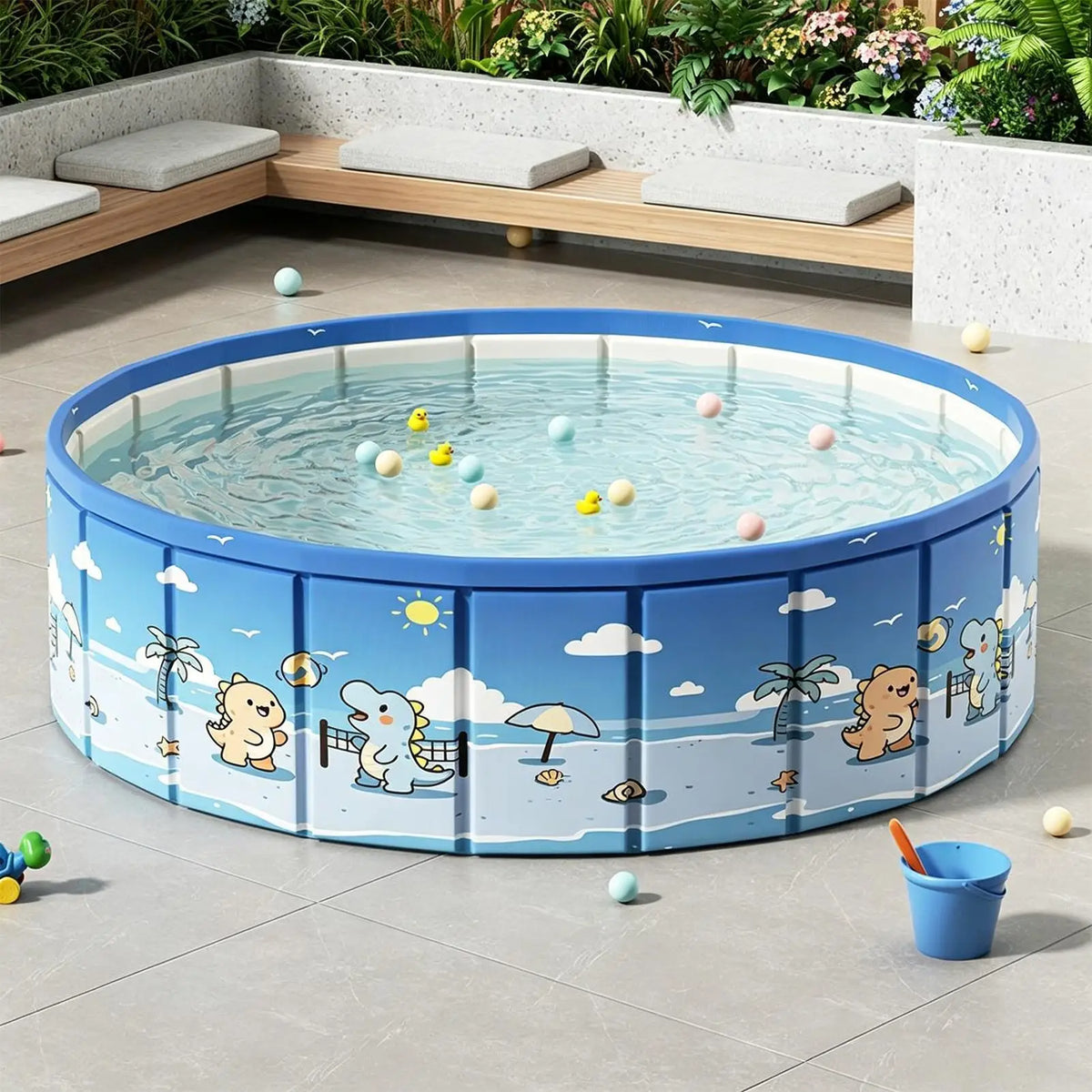 90/120/160cm Foldable Non-Slip Swimming Pool With Drain Hose Foldable Pool Outdoor Bath Tub Non-Slip Kid Pool Kiddie Water Pool