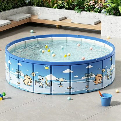 90/120/160cm Foldable Non-Slip Swimming Pool With Drain Hose Foldable Pool Outdoor Bath Tub Non-Slip Kid Pool Kiddie Water Pool